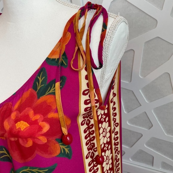 Farm Rio Sundress Pink Flower Tapestry Viscose Sz M Medium - Picture 2 of 3